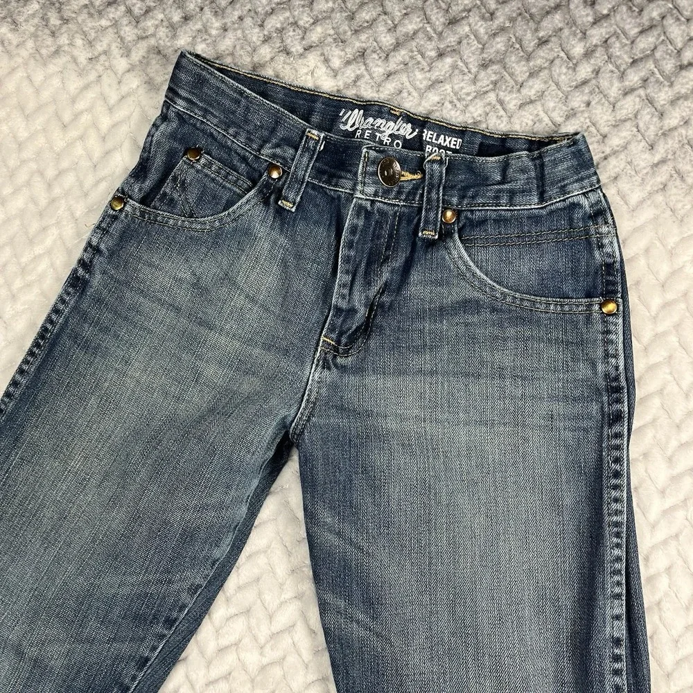 Wrangler Retro Jeans 12 Reg Relaxed Bootcut Denim Boys Boot Adjustable 24x28